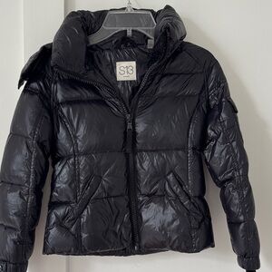 S13 Kids Girls Puffer Black Jacket Size 6